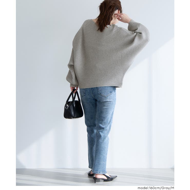 太リブボートネックドルマンニット | coca | 詳細画像18 