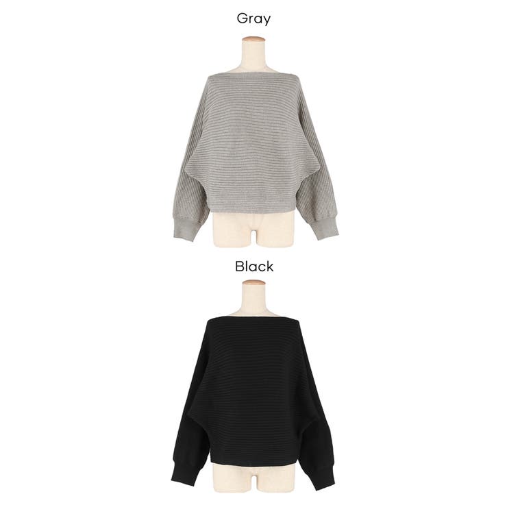 太リブボートネックドルマンニット | coca | 詳細画像22 