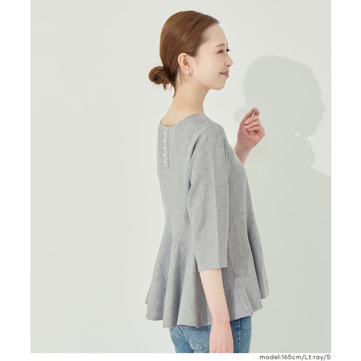 バックパールペプラムニットトップス | coca | 詳細画像12 