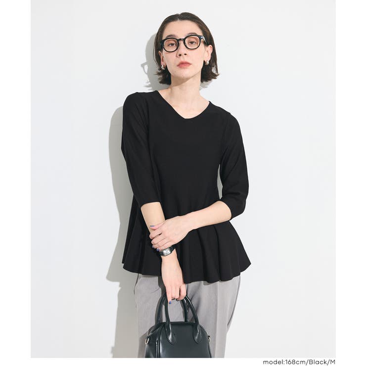 バックパールペプラムニットトップス | coca | 詳細画像13 