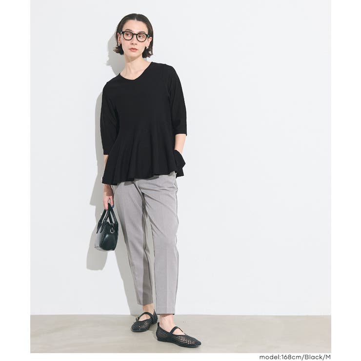 バックパールペプラムニットトップス | coca | 詳細画像14 