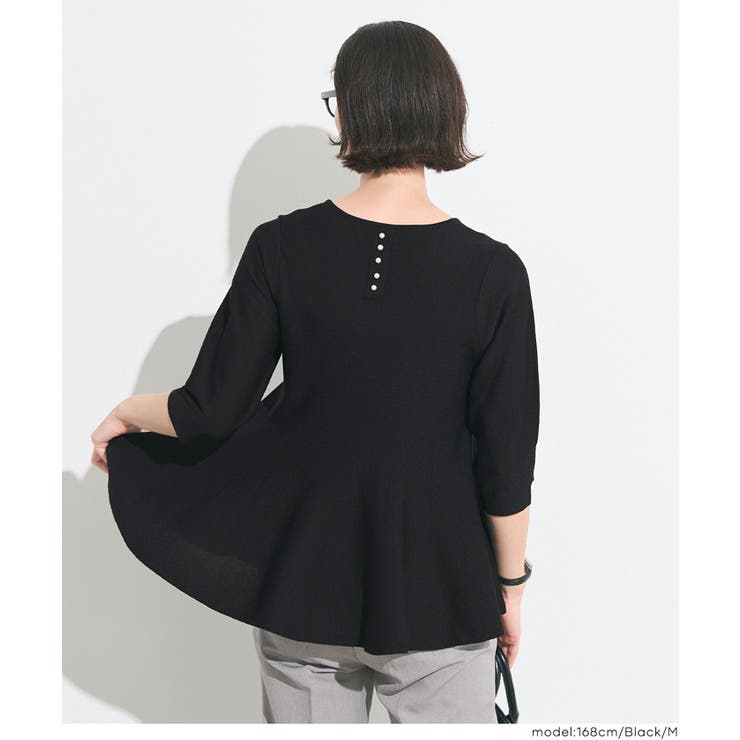 バックパールペプラムニットトップス | coca | 詳細画像15 