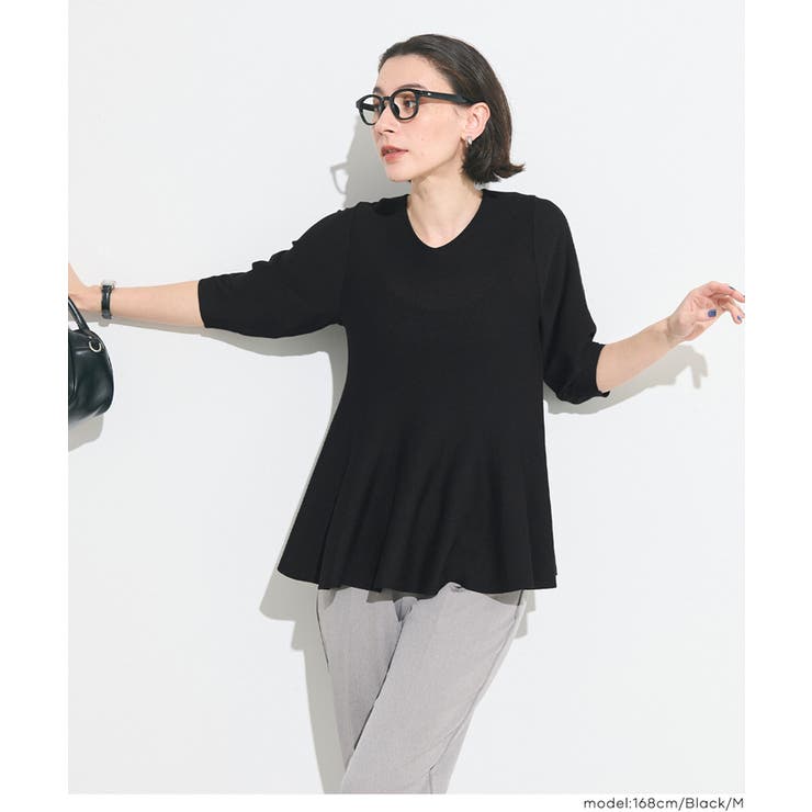 バックパールペプラムニットトップス | coca | 詳細画像17 