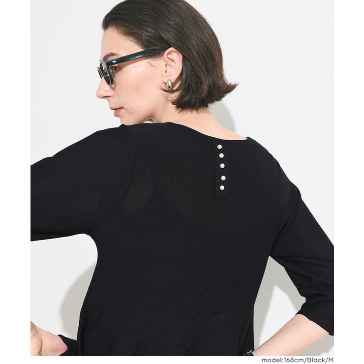 バックパールペプラムニットトップス | coca | 詳細画像18 