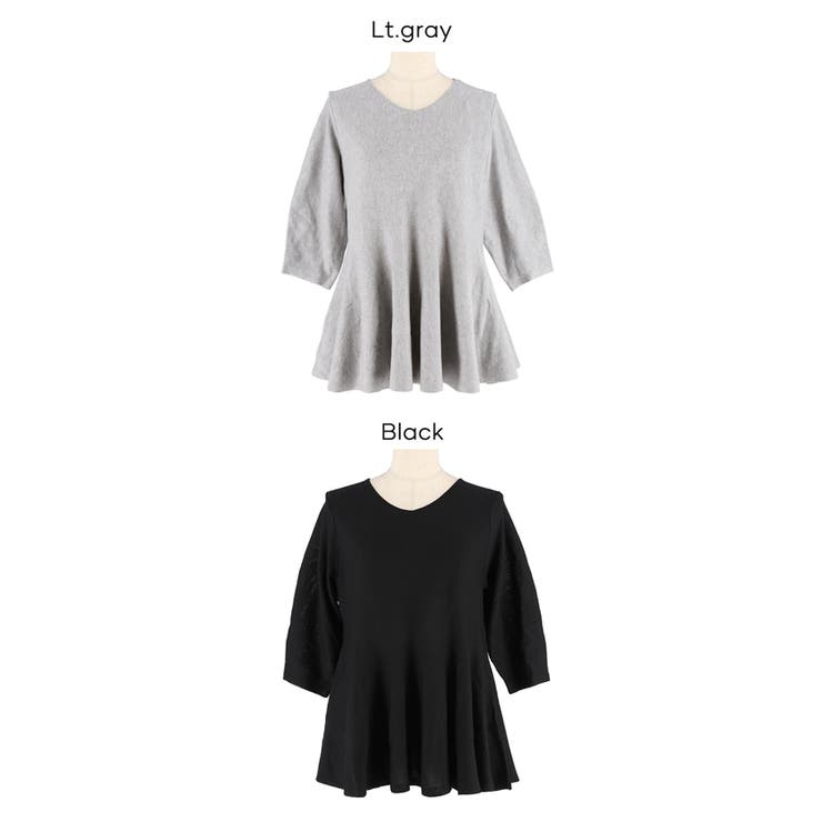 バックパールペプラムニットトップス | coca | 詳細画像21 