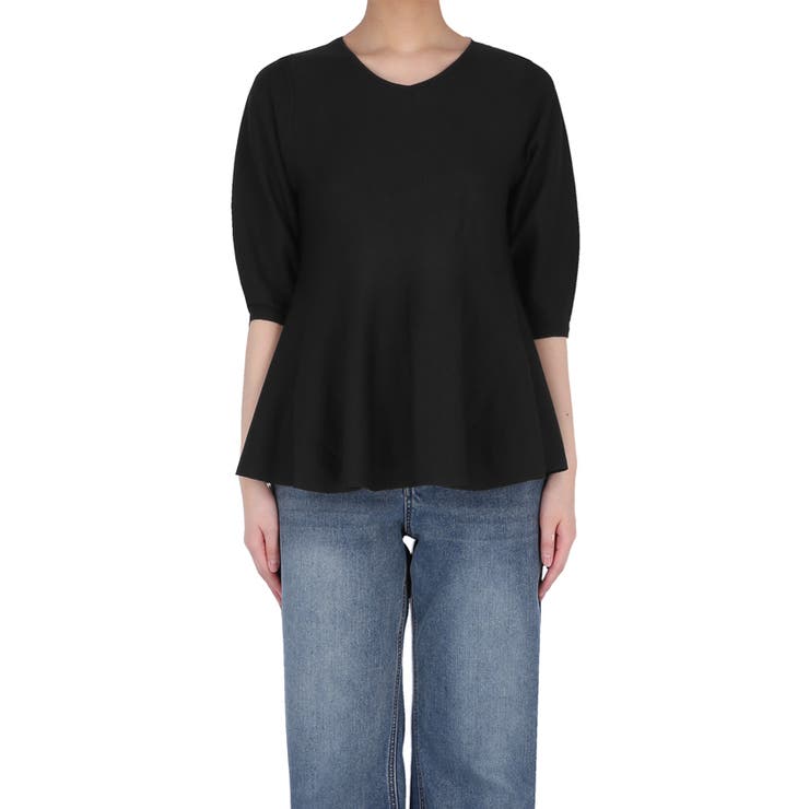 バックパールペプラムニットトップス | coca | 詳細画像4 