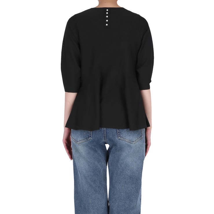 バックパールペプラムニットトップス | coca | 詳細画像6 