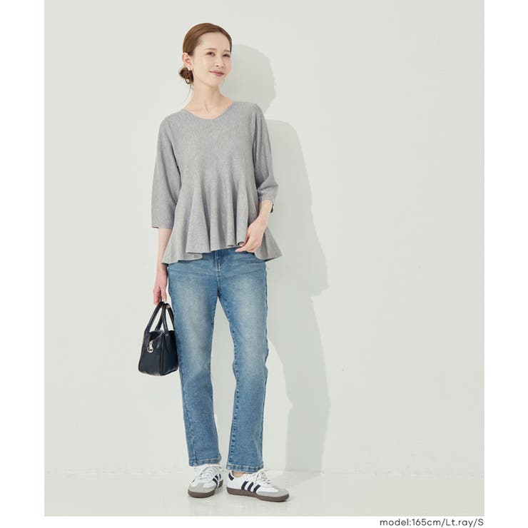 バックパールペプラムニットトップス | coca | 詳細画像7 