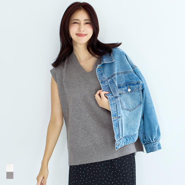 ニットVネックベスト | coca | 詳細画像1 