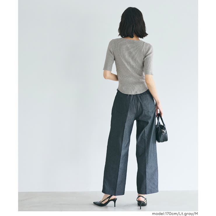 ラウンドヘムでこなれる、大人の五分丈ラウンドヘムニット | coca | 詳細画像15 