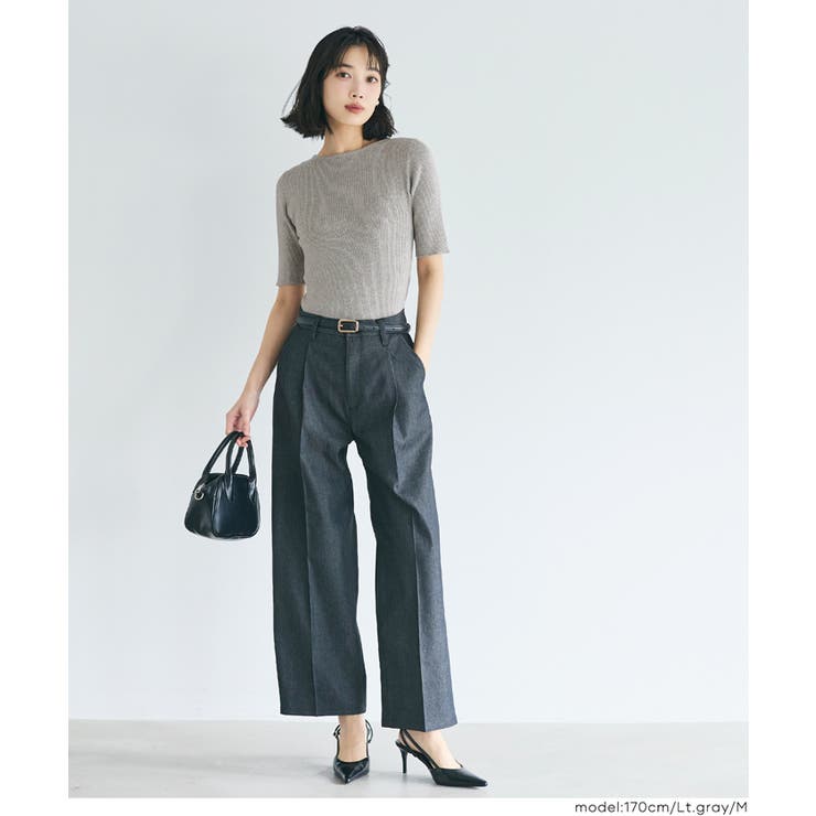 ラウンドヘムでこなれる、大人の五分丈ラウンドヘムニット | coca | 詳細画像17 