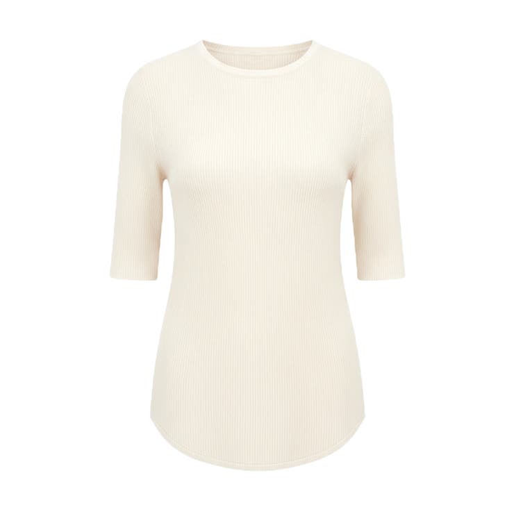 ラウンドヘムでこなれる、大人の五分丈ラウンドヘムニット | coca | 詳細画像2 