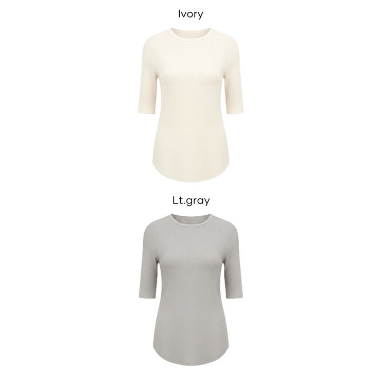 ラウンドヘムでこなれる、大人の五分丈ラウンドヘムニット | coca | 詳細画像20 