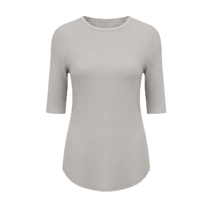 ラウンドヘムでこなれる、大人の五分丈ラウンドヘムニット | coca | 詳細画像3 