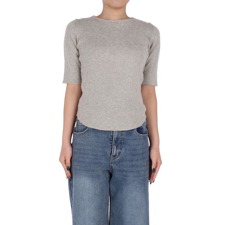 ラウンドヘムでこなれる、大人の五分丈ラウンドヘムニット | coca | 詳細画像4 