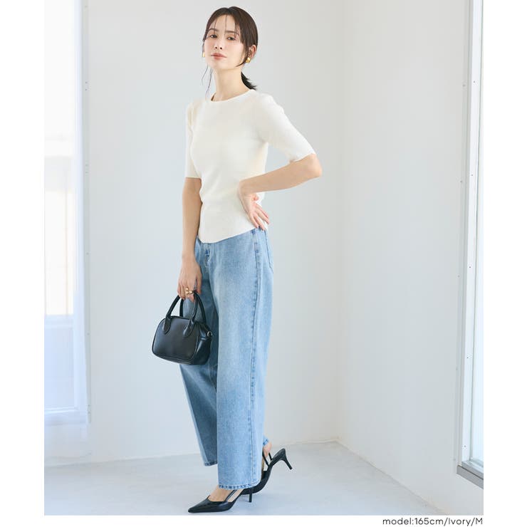 ラウンドヘムでこなれる、大人の五分丈ラウンドヘムニット | coca | 詳細画像10 