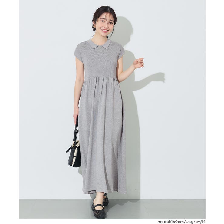 すっきり綺麗見えが叶う、ポロリブニットワンピース | coca | 詳細画像11 