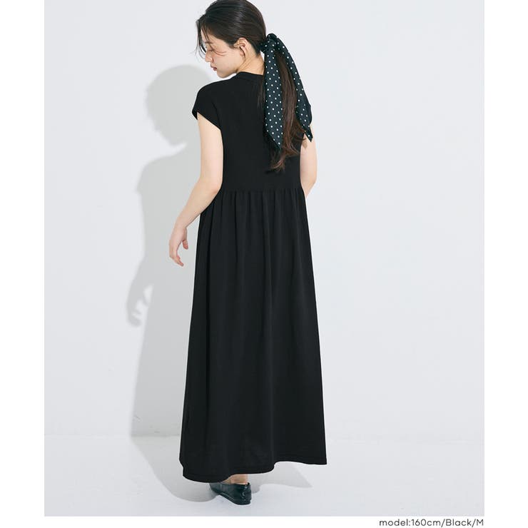 すっきり綺麗見えが叶う、ポロリブニットワンピース | coca | 詳細画像6 