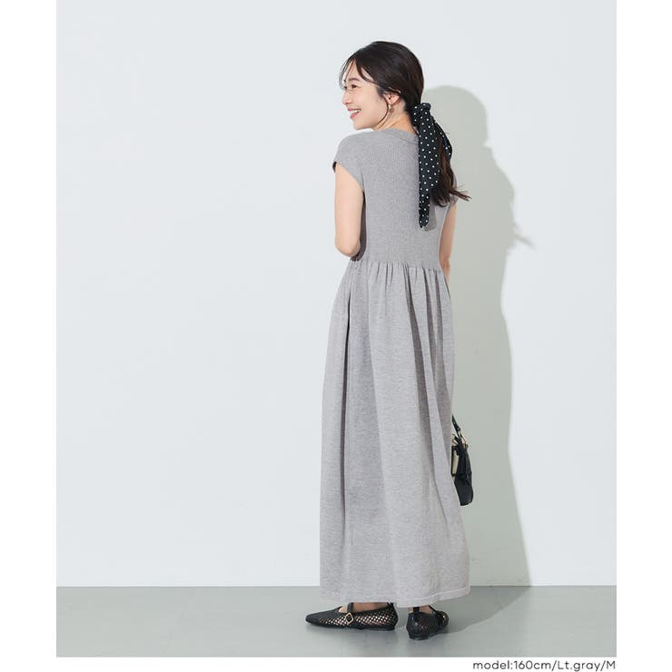 すっきり綺麗見えが叶う、ポロリブニットワンピース | coca | 詳細画像8 