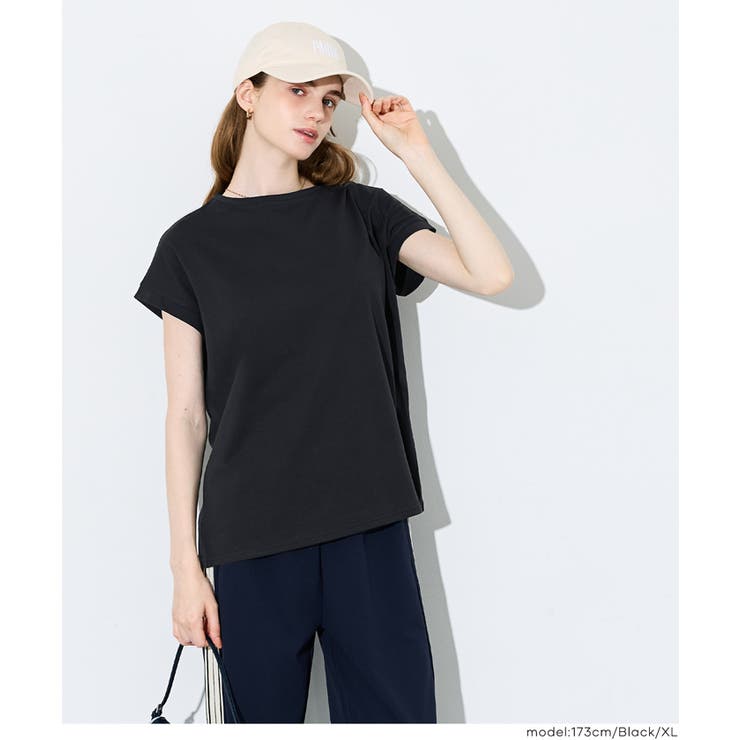 ［Black］ | COTTON from the U.S.フレンチスリーブTシャツ | coca