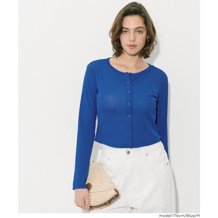 ［Blue］ | シアージョーゼットコンパクトカーディガン | coca