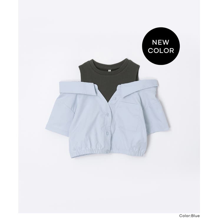 タンクドッキングオープンショルダーシャツ キッズ | coca | 詳細画像18 