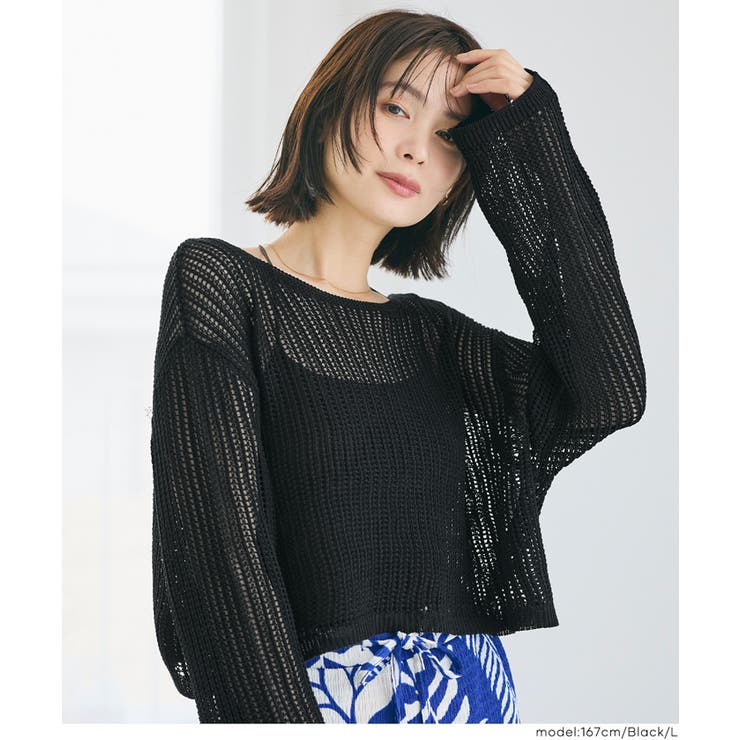 〈26ss新色登場〉ソフトタッチメッシュショートニット | coca | 詳細画像11 