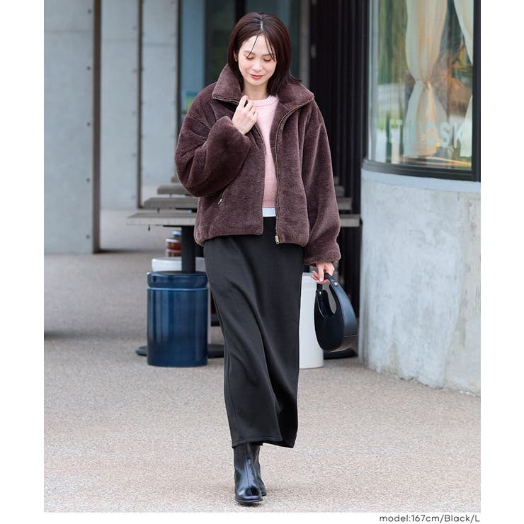 ［Black］ | 【DAILY WARM】裏シャギーIラインスカート | coca