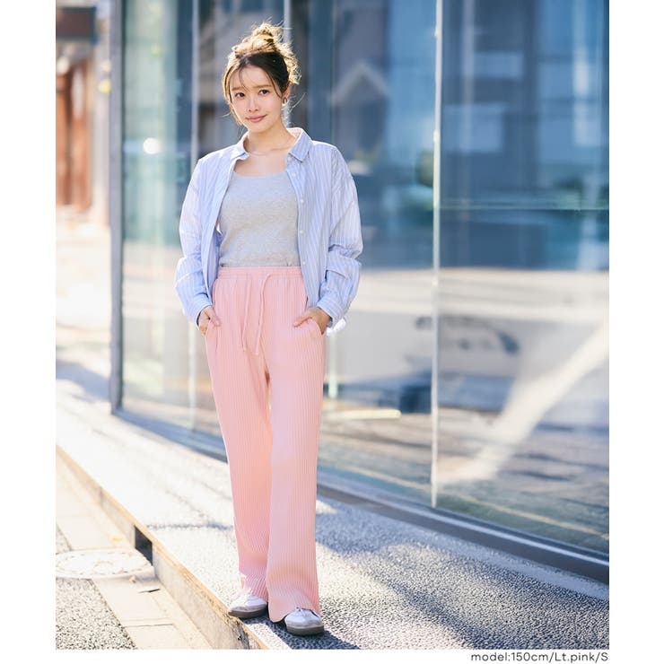 Lt.pink | 〈26ss新色登場〉ジョーゼットリブパンツ | coca