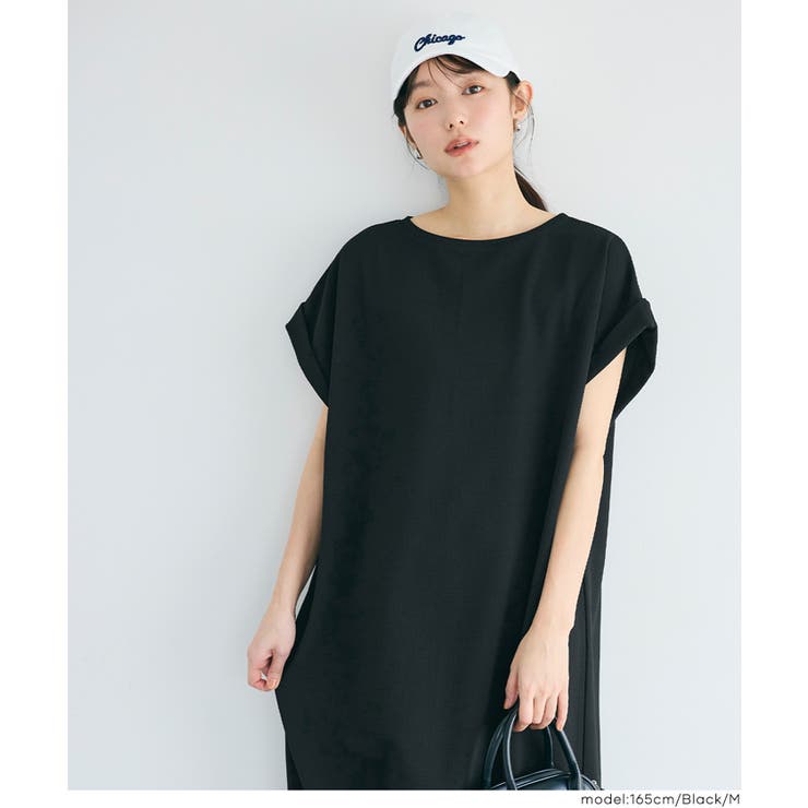 〈26ss新色登場〉エンボスボートネックワンピース【速乾・イージーケア】 | coca | 詳細画像15 