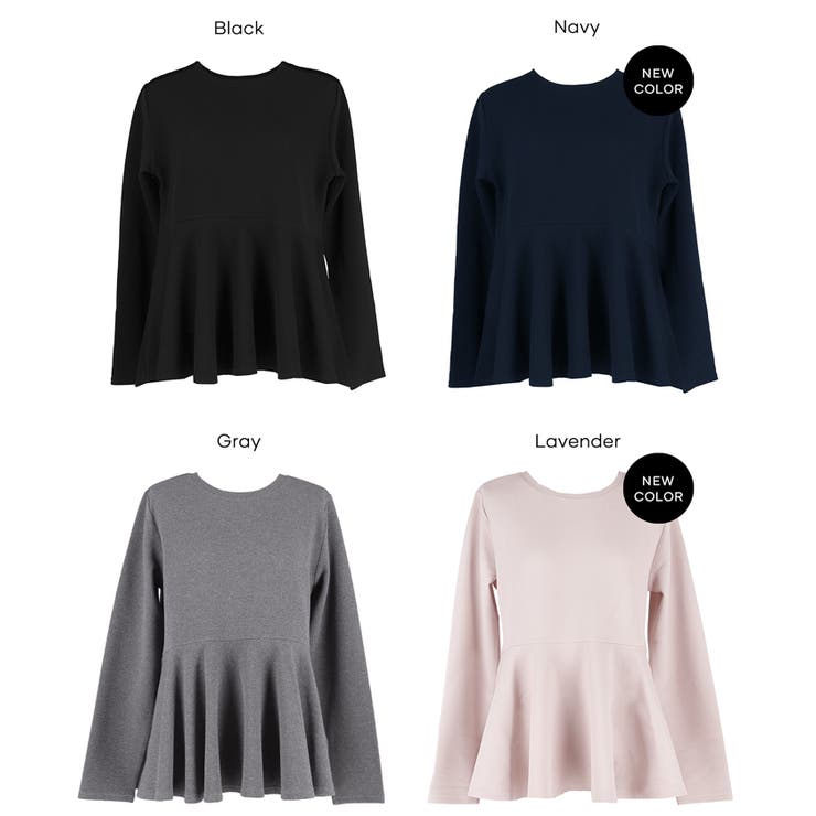 エンボス長袖裾フレアトップス | coca | 詳細画像20 