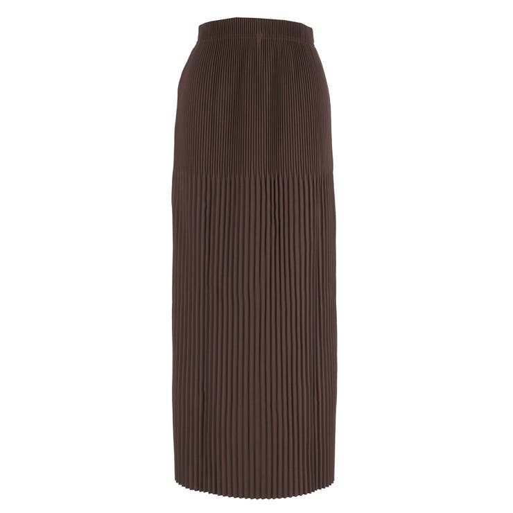 ［Dk.brown］ | 〈26ss新色登場〉細見え！セルフカットできるリブロングIラインスカート | coca