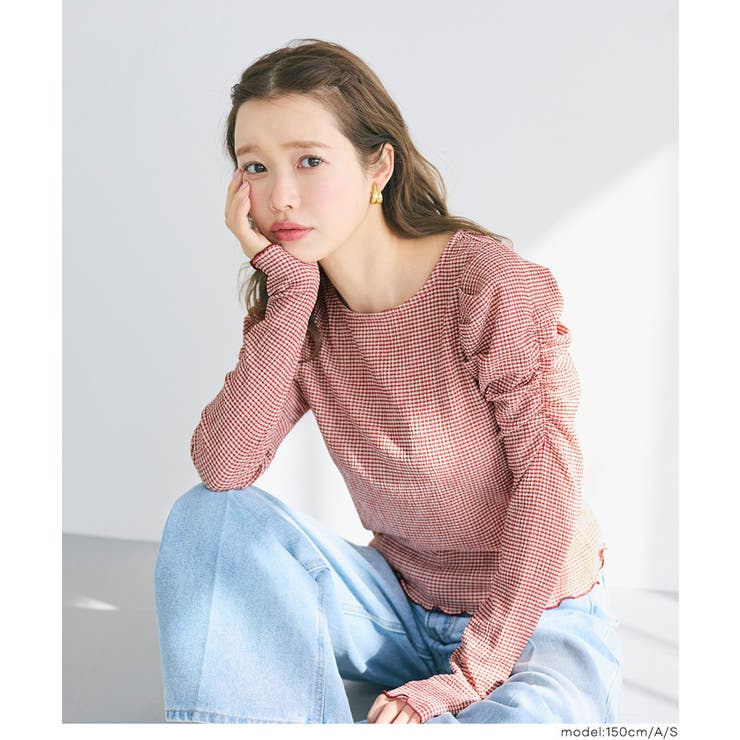 クレープシャーリングパフスリーブトップス | coca | 詳細画像21 