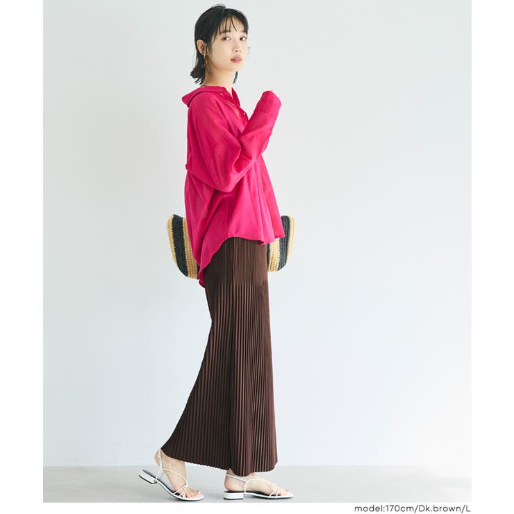 〈26ss新色登場〉細見え！セルフカットできるリブロングIラインスカート | coca | 詳細画像10 