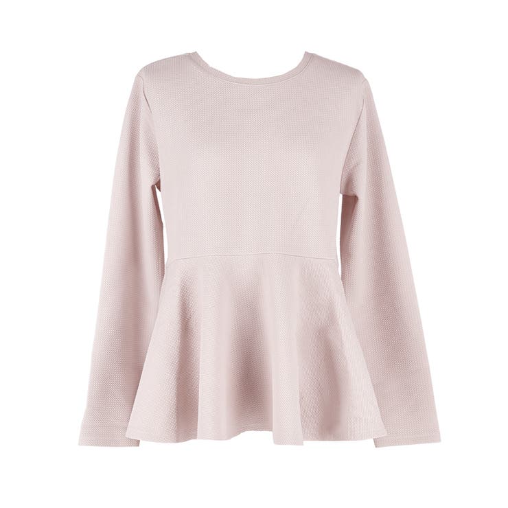 エンボス長袖裾フレアトップス | coca | 詳細画像5 