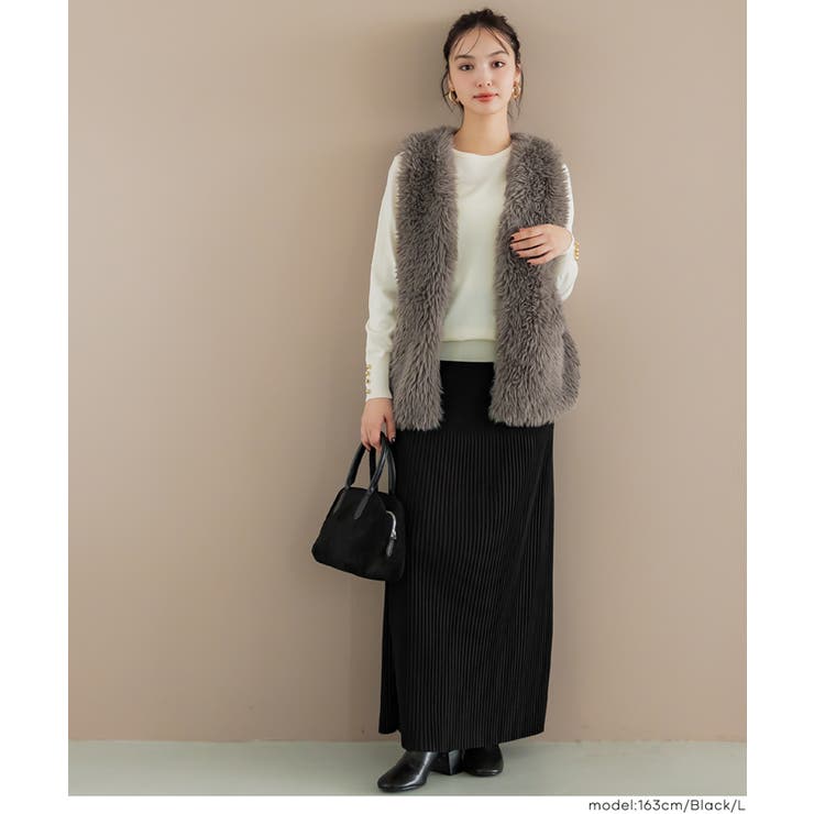〈26ss新色登場〉細見え！セルフカットできるリブロングIラインスカート | coca | 詳細画像7 