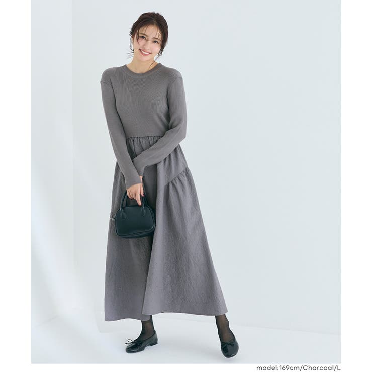 エンボスニットドッキングワンピース | coca | 詳細画像7 