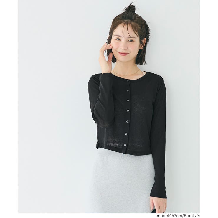 ［Black］ | シアージョーゼットコンパクトカーディガン | coca