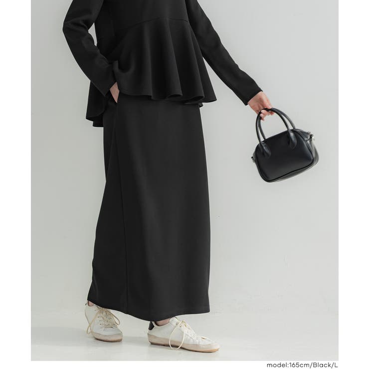 ［Black］ | エンボスIラインスカート | coca