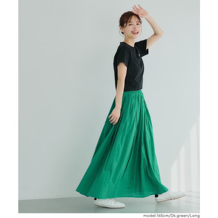 【26ss新色追加/着映え度120%！】鮮やかカラーコットンボイルスカート | coca | 詳細画像18 