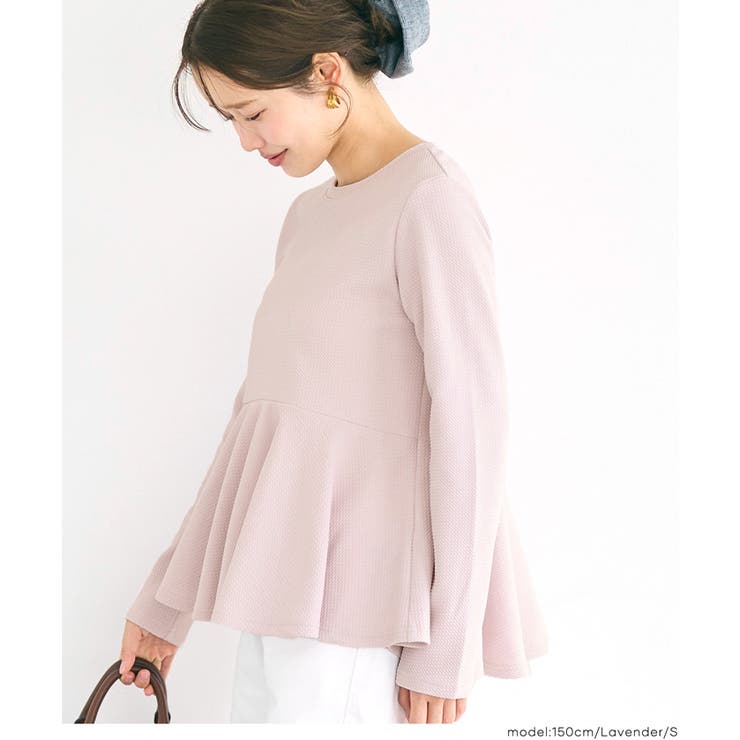 エンボス長袖裾フレアトップス | coca | 詳細画像9 