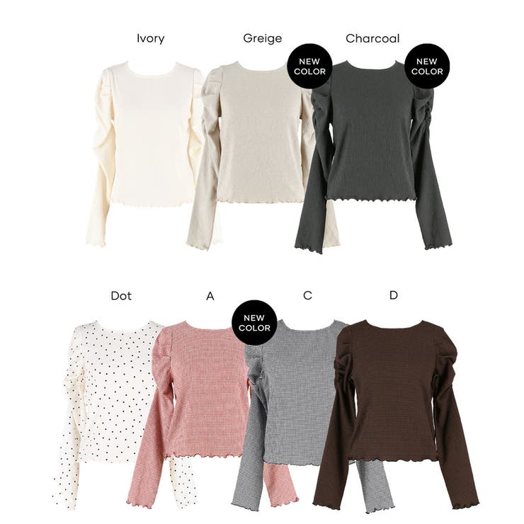 クレープシャーリングパフスリーブトップス | coca | 詳細画像30 