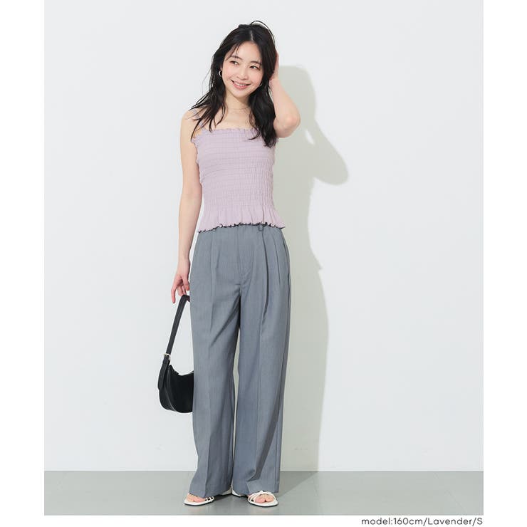 【26ss新色登場】OUT BRA カップ付きシャーリングキャミ | coca | 詳細画像12 