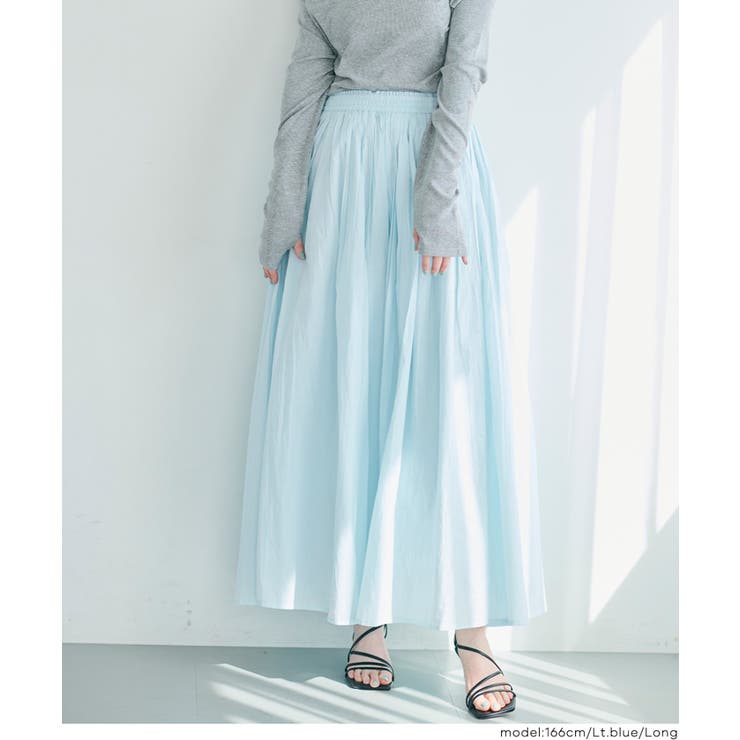[Lt.Blue] | 【26ss新色登場】コットンボイルスカート | coca