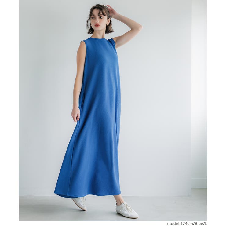 PLEATS PLEASE　缶　エンボス加工　ノースリーブロングワンピース 楽天市場】エンボス加工マキシ丈ノースリーブワンピース レディース