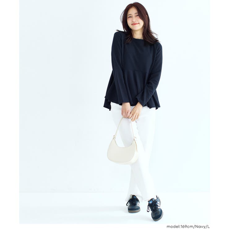 エンボス長袖裾フレアトップス | coca | 詳細画像14 