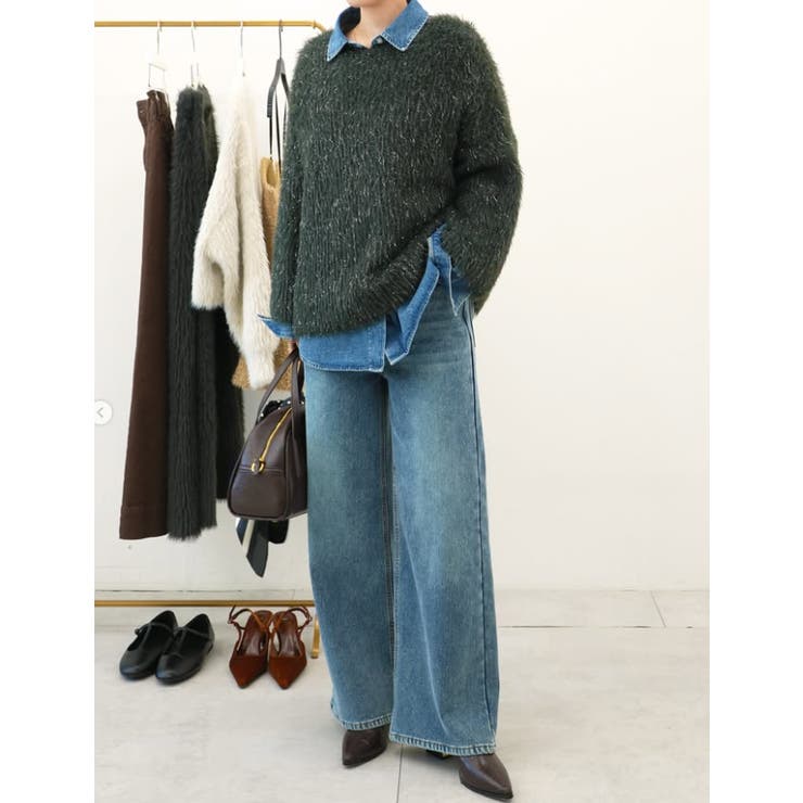 【DAILY WARM】裏起毛デニムワイドパンツ | coca | 詳細画像18 