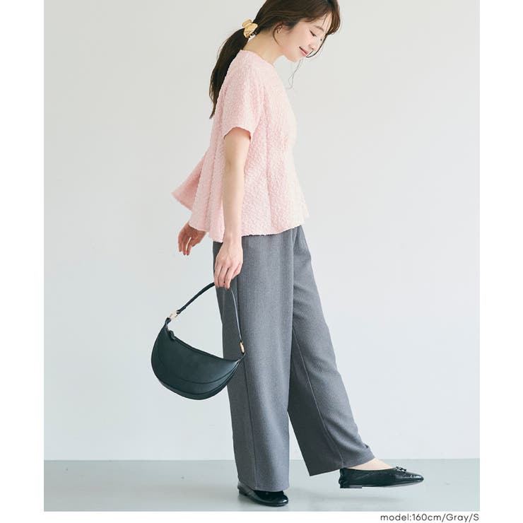 ＼26aw新色登場／エンボス加工ワイドパンツ【速乾・イージーケア】 | coca | 詳細画像12 