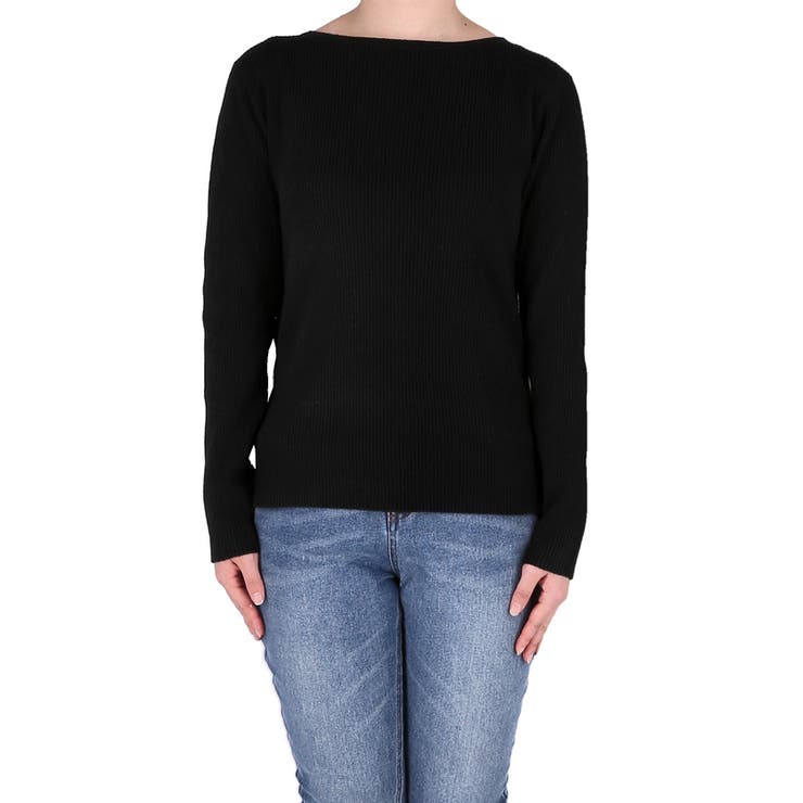 女性らしいシルエットで上品に魅せる、アンゴラタッチボートネックニットトップス | coca | 詳細画像6 