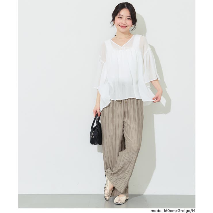 〈26ss新色登場〉セルフカット可◎スリムウェーブパンツ | coca | 詳細画像10 